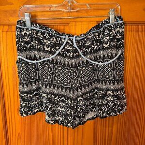 NWOT Nottibianche Intimate XL Blue/Black Top & Shorts w/Pockets